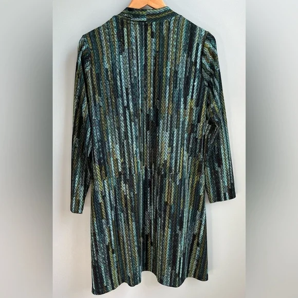 Susan Graver Open Front Duster Cardigan Size MP - Picture 4 of 5